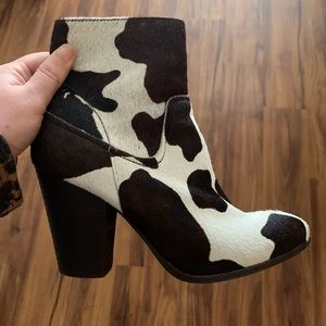 Cow Print / Faux Fur Booties